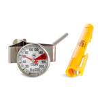 CDN Measurement Tools , IRT220-F, Thermometer, Beverage & Frothing 0 - 220F 1-In Dial W/ Frothing Zone 5-In Stem W/ Vessel Clip Anti-Microbial